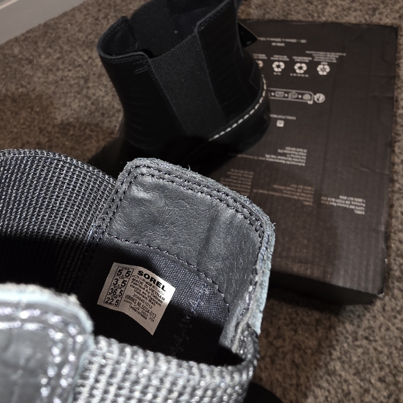 Sorel Black Croc-Embossed Ankle Boots - Picture 6 of 8